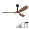Smart Ceiling Fan with Lights and Quiet DC Motor - Light Brown, Black, or Dark Brown