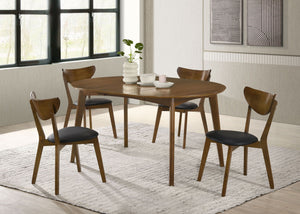 Jedda 5-piece Oval Dining Table Set Dark Walnut
