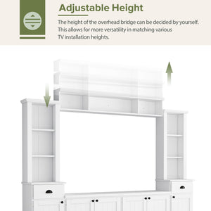 Minimalist Entertainment Wall Unit Set With Bridge For TVs Up To 75"