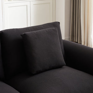 102.2 Inch Combination Sofa Modular Sofa with Ottoman Black