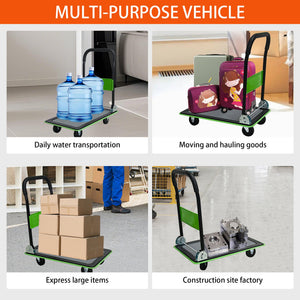 Flatbed Cart - 330lbs Heavy Duty Capacity Platform Hand Truck