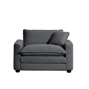 Modern Classic Fabric Single Chair Deep Seat Sofa With Pillow