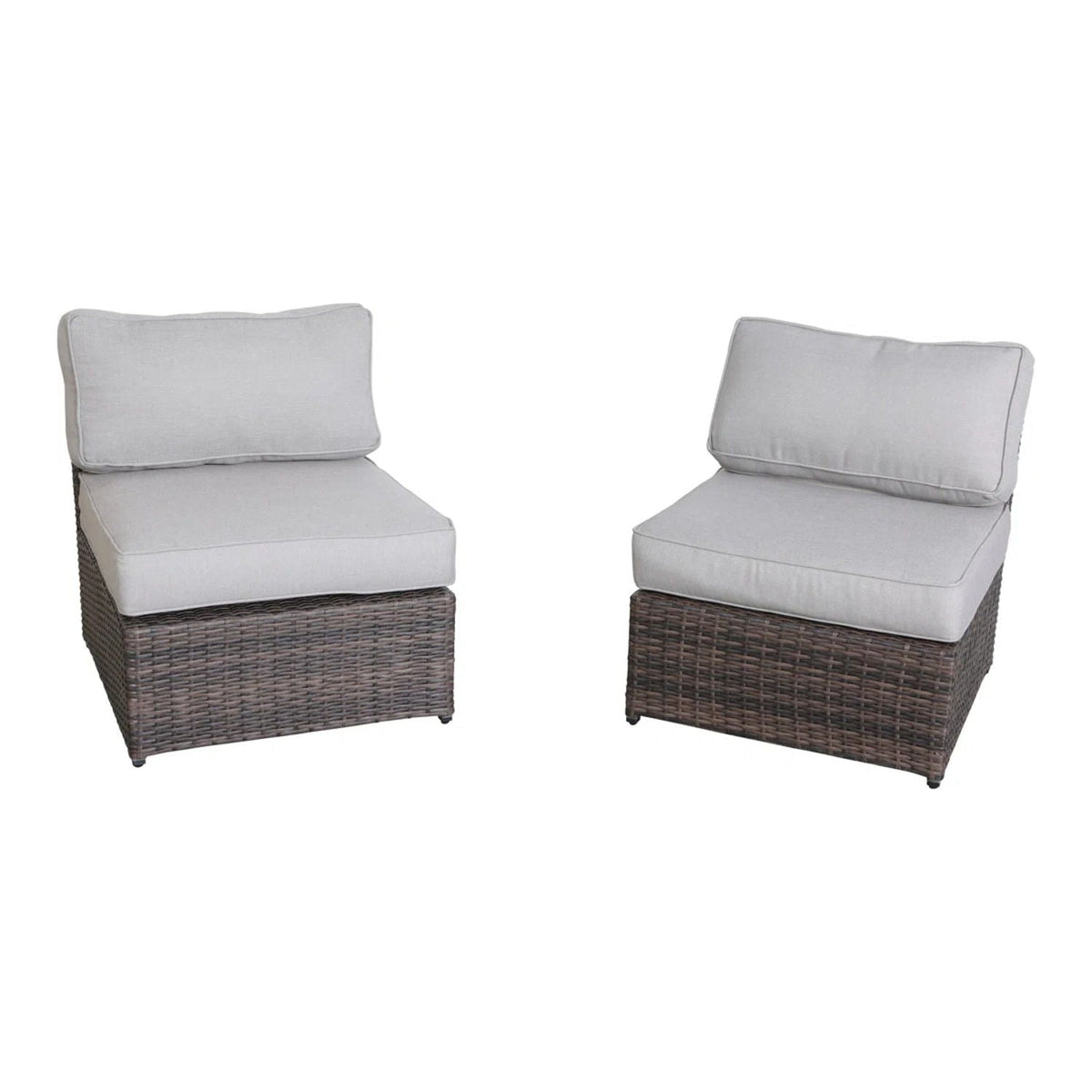 Weather Resistant Wicker Conversation Set with Cushions – Dark Brown or Dark Gray