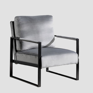 Classic Mid Century Modern Accent Chair with Square Metal Frame - Multiple Colors