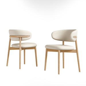 Dining Chair Set of 2 for Dining Room and Kitchen - White