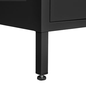 6 Door Lockers With Lock For Secure Storage - Black