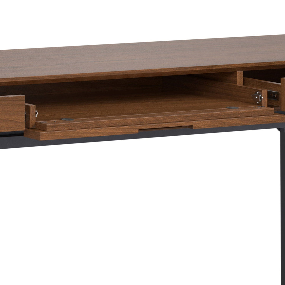 Mid Century Handcrafted Wide Writing Desk with Storage Drawers - Light Brown or Dark Brown