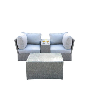 Comfortable Modern Patio Rattan Sectional Set With Cushions