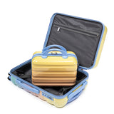 14'/20' 2-Piece PC Spinner Wheel Luggage Set in Gradient Blue and Yellow