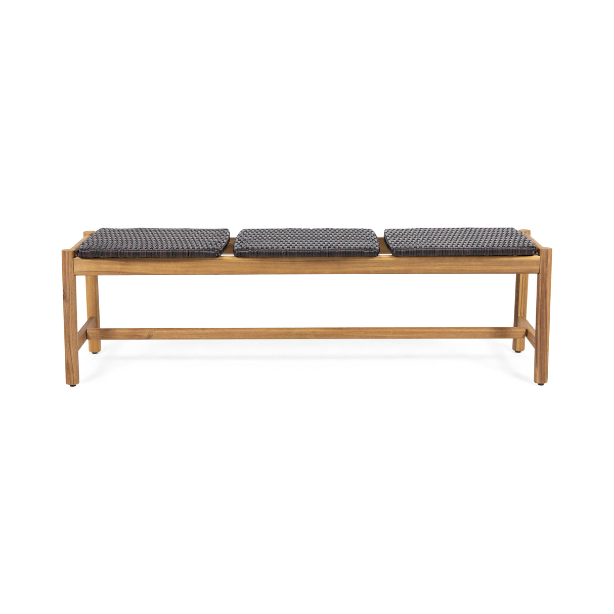 CAMBRIA Rustic 3-Seater Bench with Teak Finish Acacia Wood 61.5x16.25x17.75 inches