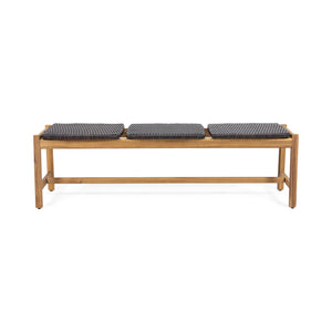 Cambria Rustic 3-Seater Bench with Teak Finish Acacia Wood