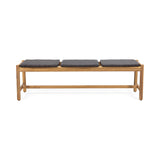 Cambria Rustic 3-Seater Bench with Teak Finish Acacia Wood