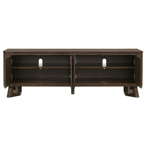 Trotter 71-inch 4-Door Wood TV Stand Media Console Brown