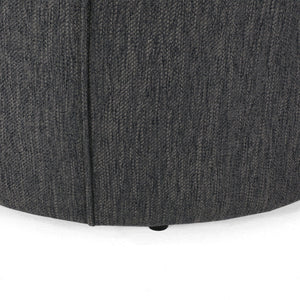 Contemporary Ottoman With Tonal Piping And Button Tuft Design