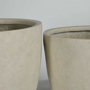 Round Concrete Planter Set of 2, Large Handmade Rustic Planter Pots