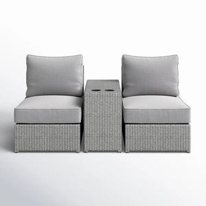 Weather Resistant Wicker Conversation Set with Cushions – Dark Brown or Dark Gray