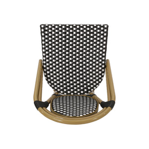 Outdoor PE Rattan and Aluminum French Bistro Chair, Set of 2