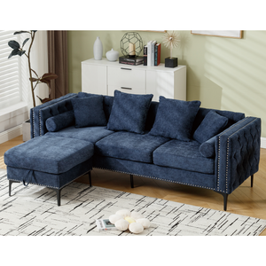 Modern Lounge Chenille Sectional Sofa