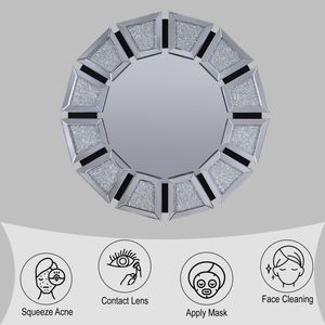 Noralie Mirrored Faux Diamonds Accent Mirror