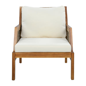 2 Piece Acacia Wood Patio Furniture Club Chair Set