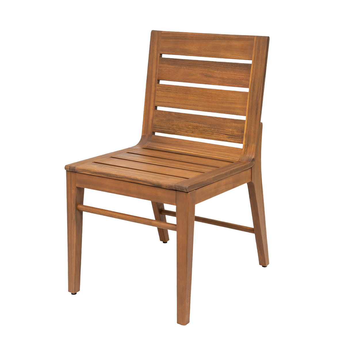 7 Piece Outdoor Acacia Wood Dining Set with Slatted Back Chairs - Teak