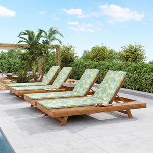 Lounge Chaise Set with Water-Resistant Cushions