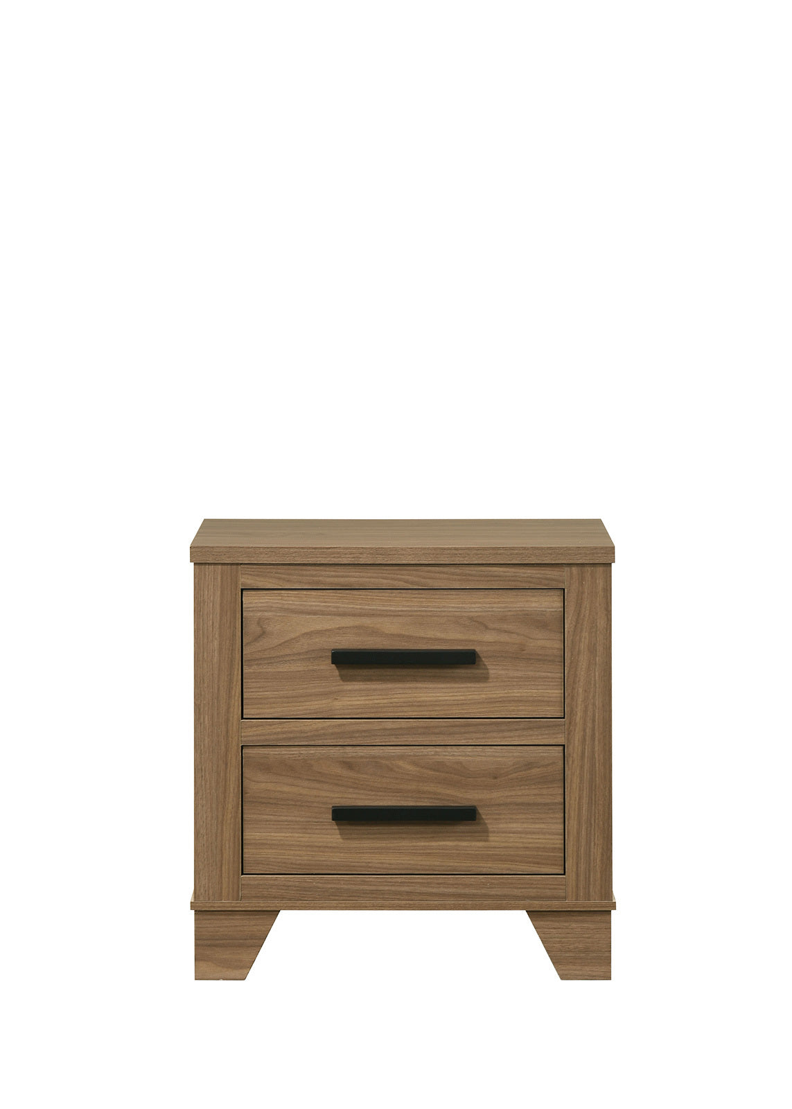 Walnut Chestnut 3pc Twin Size Bedroom Set with Nightstands
