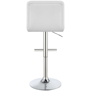 Lenny - Upholstered Adjustable Bar Stool (Set of 2) - White