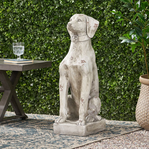 MGO Dog Decor Outdoor Dog Statue, Antique