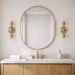 Reverie - Double Lights Bathroom Wall Sconce Over Mirror - Clear / Gold