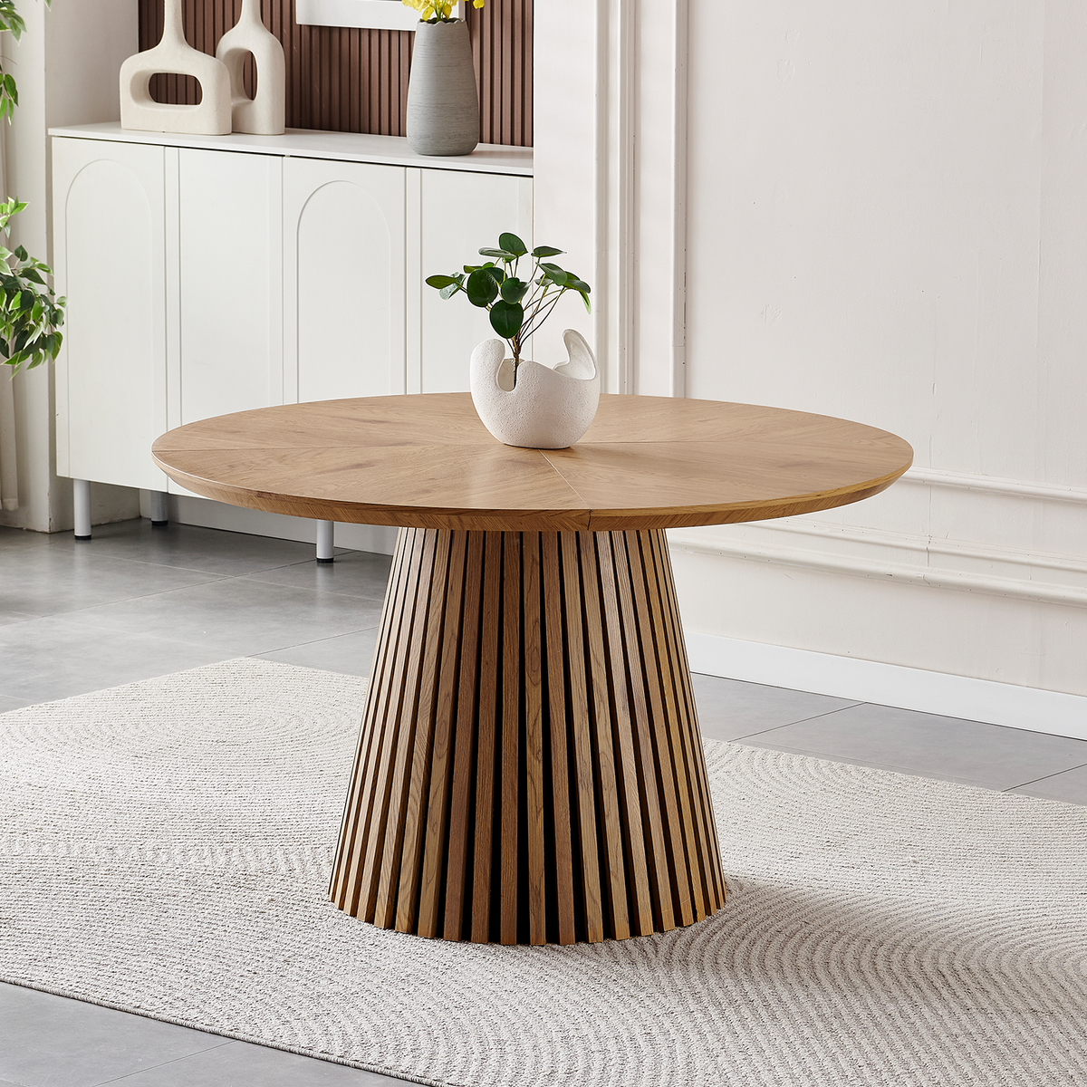Wooden Dining Table - Modern Round Kitchen Design