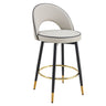 Modern Upholstered 360° Rotatable Bar Chair with Metal Legs for Dining Room (Set of 2)