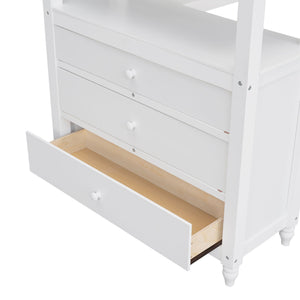 Loft Bed With Drawers With Desk And Shelves