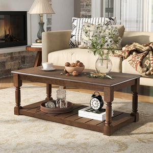 Vibe Haus Farmhouse Wooden Coffee Table