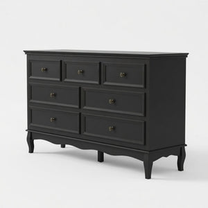 7 Drawer Dresser, Storage Chest - Black