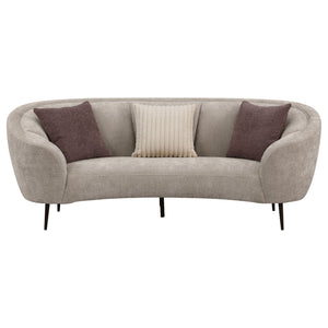 Aura - Upholstered Curved Sofa And Tapered Legs - Beige