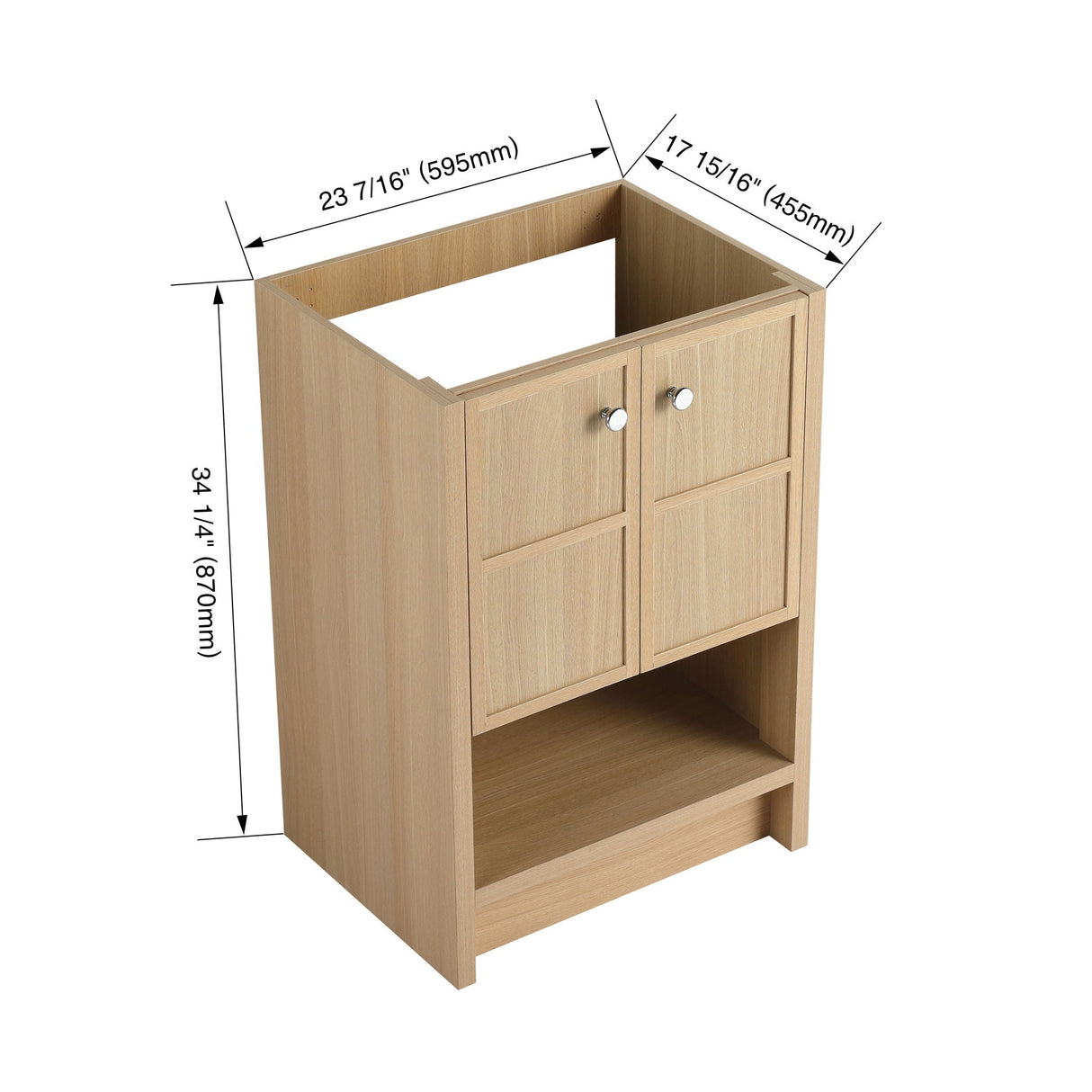 Modern Freestanding Bathroom Vanity With 2 Soft Closing Doors