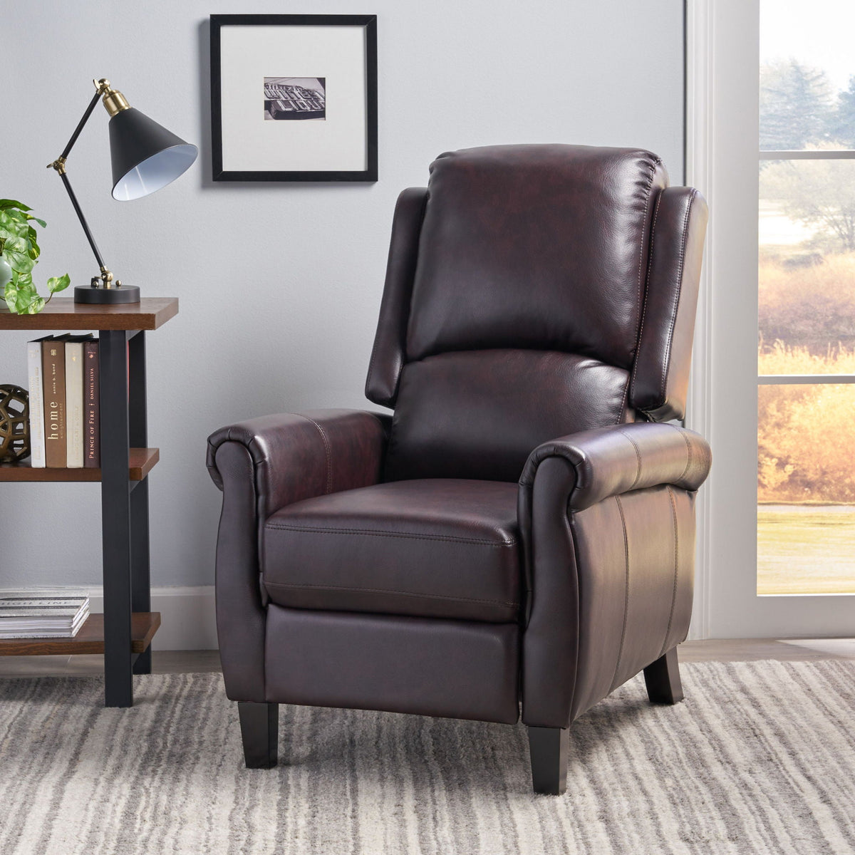 Memphis - Standard Recliner Club Chair - Burgundy