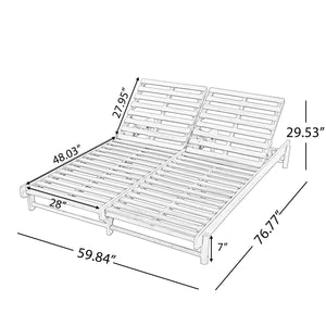 Light Teak Acacia Wood Double Chaise Lounger Set