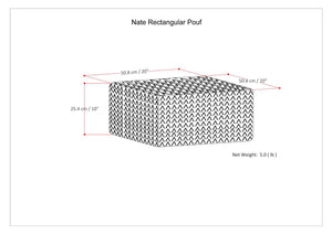 Nate Square Pouf Patterned Grey Melange