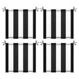 4-Piece Outdoor Chair Cushion Set – Black & White
