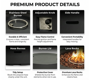 40' Round Outdoor Propane Fire Pit Table