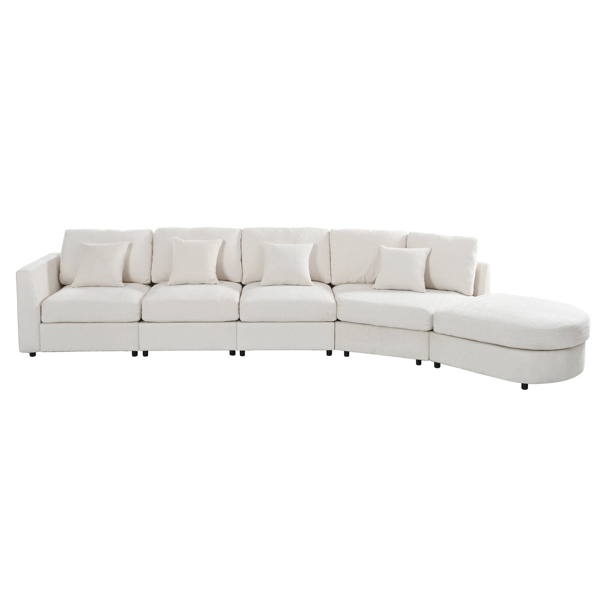 U_Style Modern 5-Seater Curved Modular Sectional Sofa