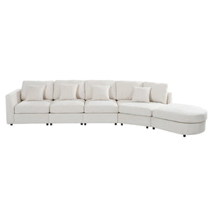 U_Style Modern 5-Seater Curved Modular Sectional Sofa