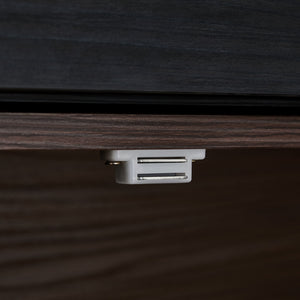 Modern Extendable & Rotating Cabinet With Drawer And Flip Doors For Versatile Storage - Black / Dark Walnut