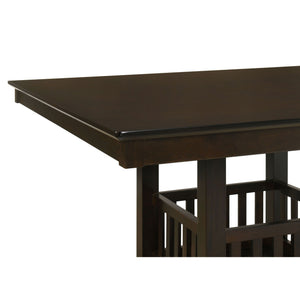 Finley - Square Counter Table With Storage Pedestal Dining Table - Espresso