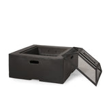 Outdoor 29' Square MgO Wood-Burning Fire Pit, Dark Gray