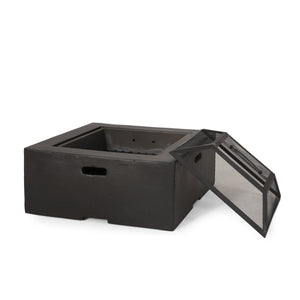Outdoor 29' Square MgO Wood-Burning Fire Pit - Dark Gray