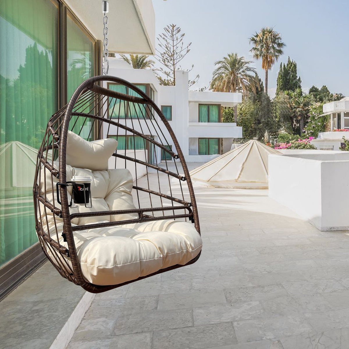 Khaki Hanging Swing Egg Chair