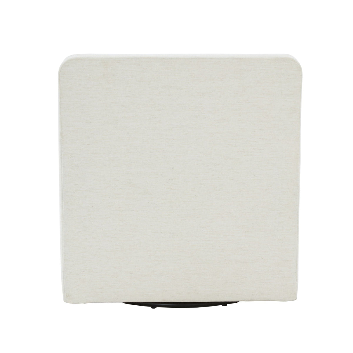 Cream Swivel Accent Chair with Antique Brass Nailhead Trim